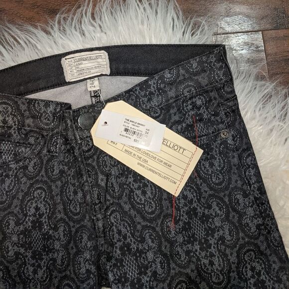 NWT Current Elliott The ankle skinny black antique jeans - Picture 9 of 11